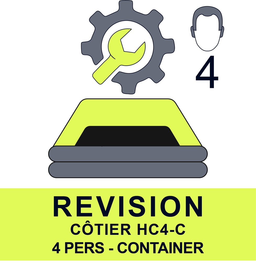 Revision balsa salvavidas tipo HC4 contenedor